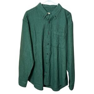Orton Brothers Green Houndstooth Button Down Long Sleeve 100% Cotton Shirt - XL